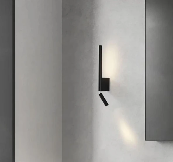6+3 Watt, Döner Direk, Oynar Başlıklı Led Yatakbaşı Armatür, Led Duvar Aplik, Modern Yatakbaşı Aplik - 2