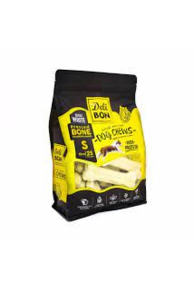 Beyaz Deri Pres Kemik Köpek Ödülü Small 12 Cm 25 Adet ürün görseli 1