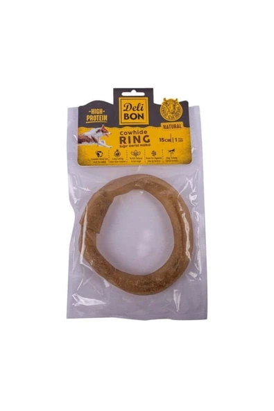 Deri El Işi Simit Kemik Köpek Ödülü Naturel 15 Cm 1 Adet - Petshopundan