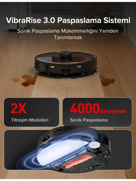 Roborock S8 MaxV Ultra Siyah Çöp İstasyonlu Akıllı Robot Süpürge - 5