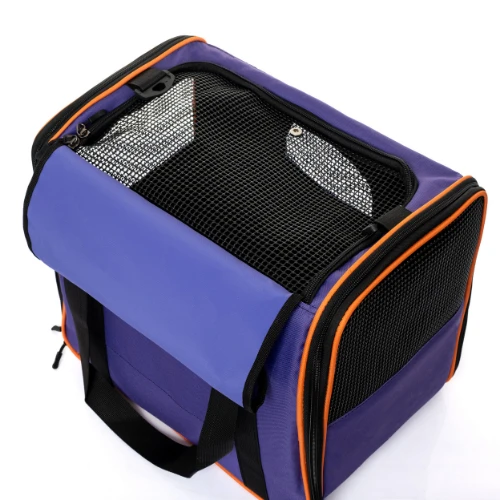 Yıkanabilir Plastik Fileli Kedi Köpek Taşıma Çantası Kare Model - Resim 7