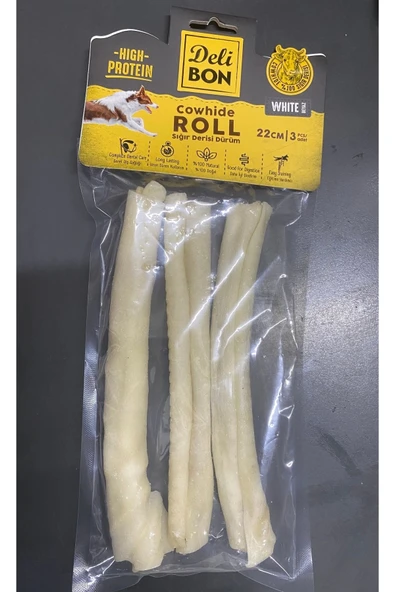 Deri El Işi Kemik Dürüm Model Beyaz 22cmx3ad.