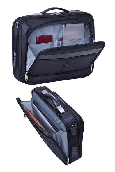 Case Club 217 Büyük Boy Kasalı Evrak Çantası 17,3 Inç Laptop Notebook Çantası - 3