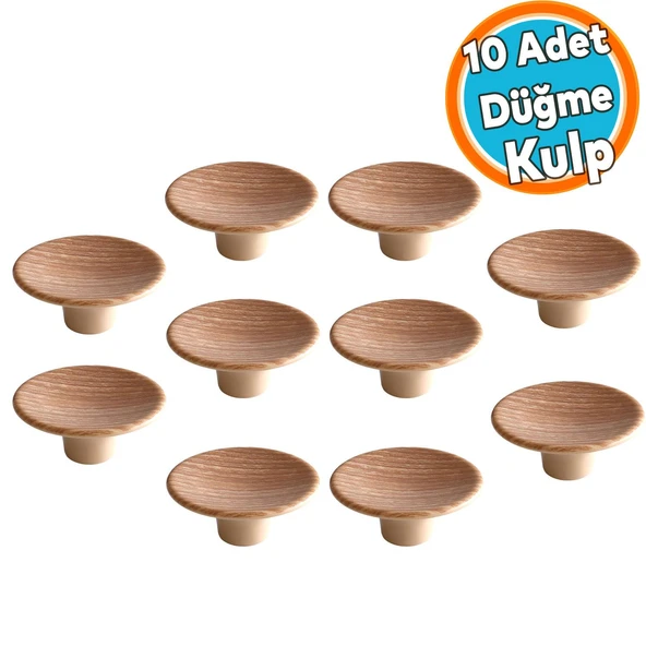 İç Bükey Kulp Açık Ceviz Renk Mobilya Mutfak Dolap Dolabı Çekmece Kulpu Kulbu Tek Vidalı Plastik ürün görseli