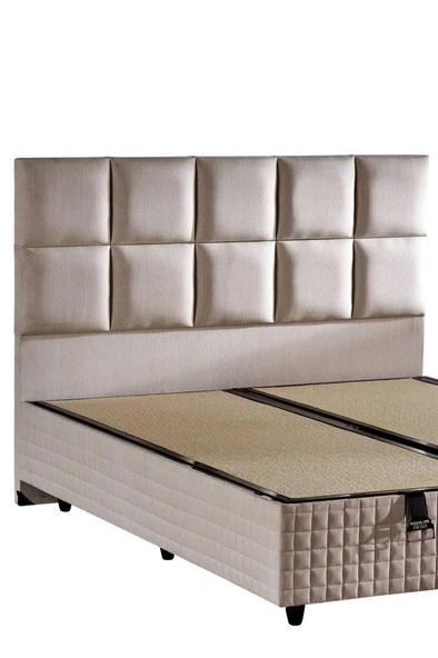 Star Başlık 120 cm Tek Kişilik Krem Keten Kumaşlı Modern Lüks Yatak Başlığı / Baza Başlığı