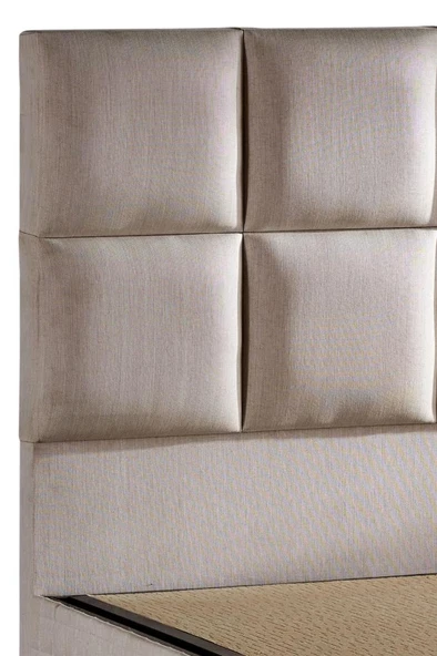 Star Başlık 180 cm Çift Kişilik Krem Keten Kumaşlı Modern Lüks Yatak Başlığı / Baza Başlığı - 2