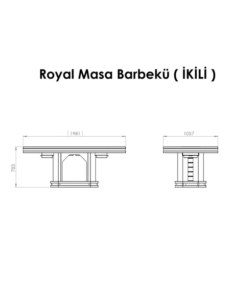 Reyo ZS Hermanos 8 Kişilik Royal Masa Barbekü - 2