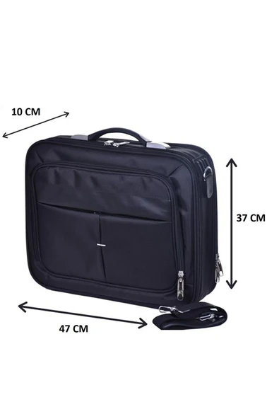 CASE 217-1 Büyük Boy Kasalı Evrak Çantası 17 Inç Laptop Notebook Çantası - 6