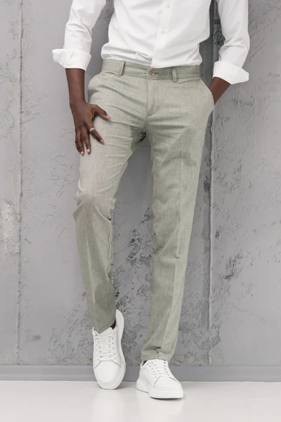 Slimfit Pamuklu Yan Cep Yazlık Gabardin Pantolon - 8