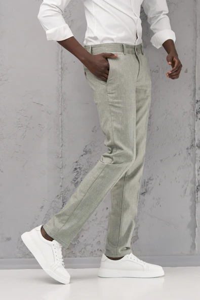 Slimfit Pamuklu Yan Cep Yazlık Gabardin Pantolon - 9