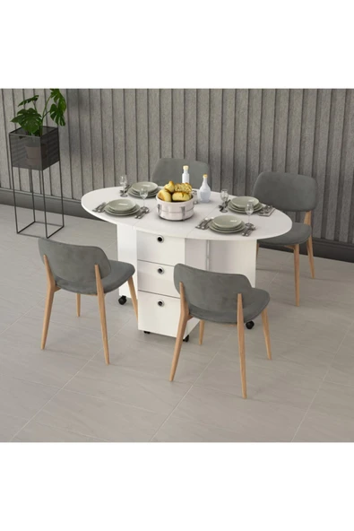 Asra Trend MDF Katlanır Mutfak Masası Km-08