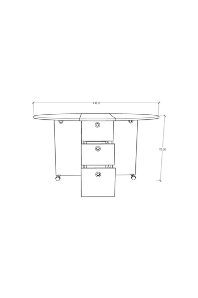 Asra Trend MDF Katlanır Mutfak Masası Km-08 - 6