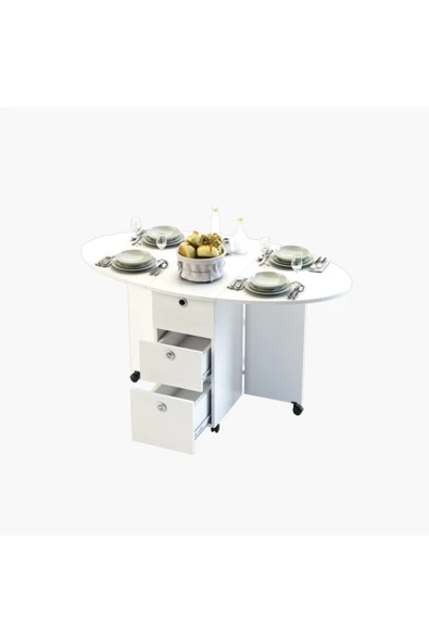 Asra Trend MDF Katlanır Mutfak Masası Km-08 - 5