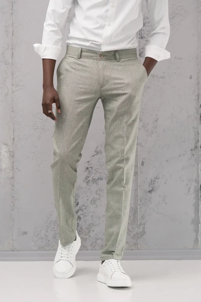 Slimfit Pamuklu Yan Cep Yazlık Gabardin Pantolon - 6