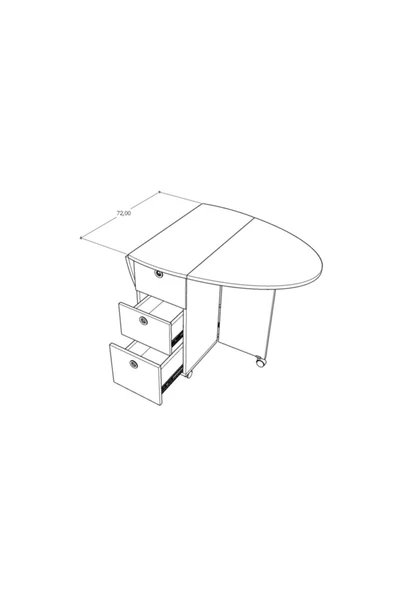 Asra Trend MDF Katlanır Mutfak Masası Km-08 - 8