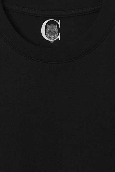 Wise Owl %100 Pamuklu Erkek Siyah Tişört - Premium Quality - 3