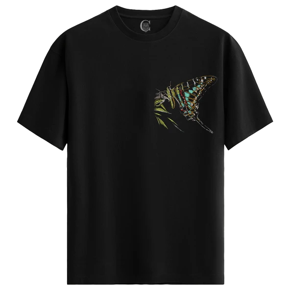Colorful Cadence - %100 Pamuklu Kadın Siyah Tişört - Premium Quality