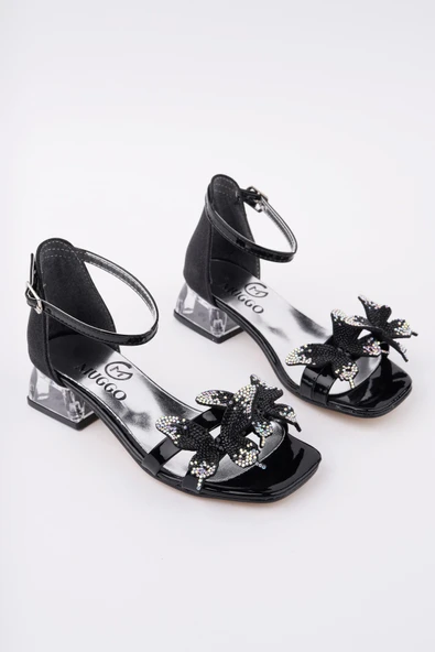 Muggo KENZİE Kelebek Detaylı Bilekten Bağlamalı Kız Çocuk Kısa Topuklu Ayakkabı - 10