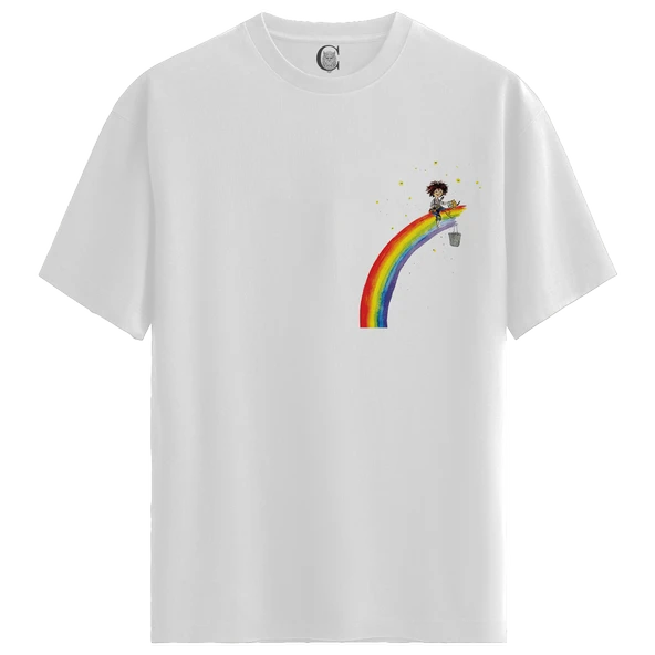 Rainbow Dream - %100 Pamuklu Kadın Beyaz Tişört - Premium Quality
