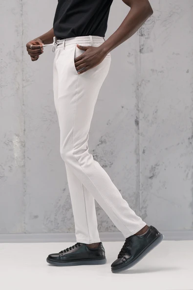 Slimfit Armürlü Full Likralı Esnek Beli Lastikli Yazlık Jogger Pantolon - Resim 2