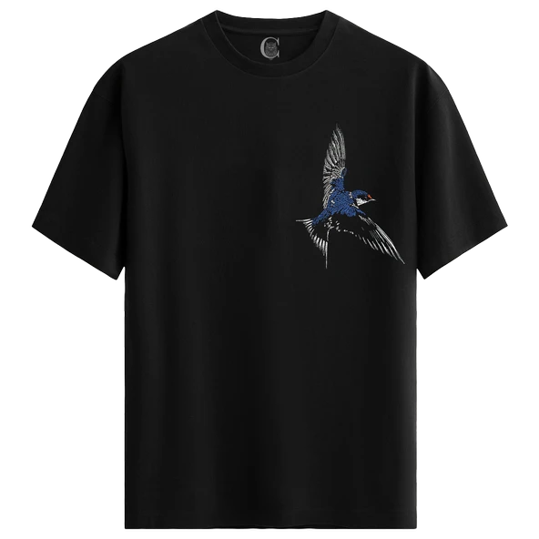 Swift Flight %100 Pamuklu Kadın Siyah Tişört - Premium Quality