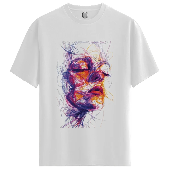 Neon Flow - %100 Pamuklu Erkek Beyaz Tişört - Premium Quality