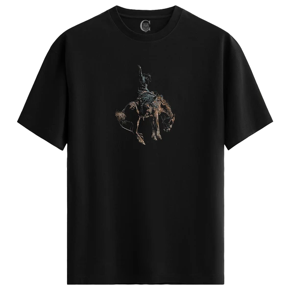 Rodeo Rider - %100 Pamuklu Erkek Siyah Tişört - Premium Quality