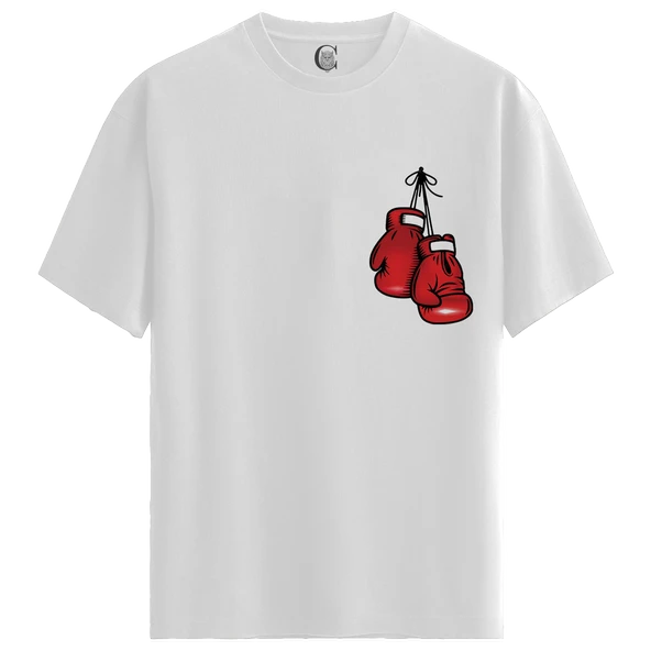 Boxing Spirit - %100 Pamuklu Erkek Beyaz Tişört - Premium Quality