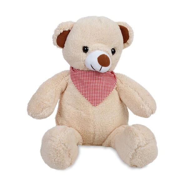Halley Fularlı Favori Peluş Ayıcık 50 Cm. - Krem