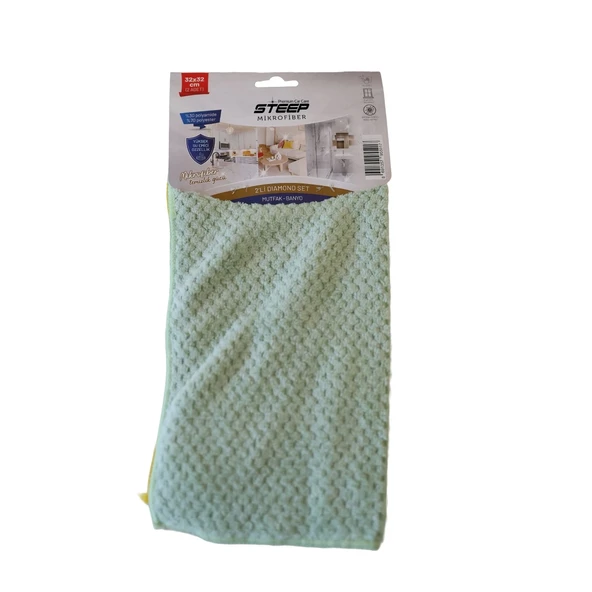 STEEP Mikrofiber 32x32 cm 2'li Zor Kir Ve Yağ Temizlik Bezi - 2