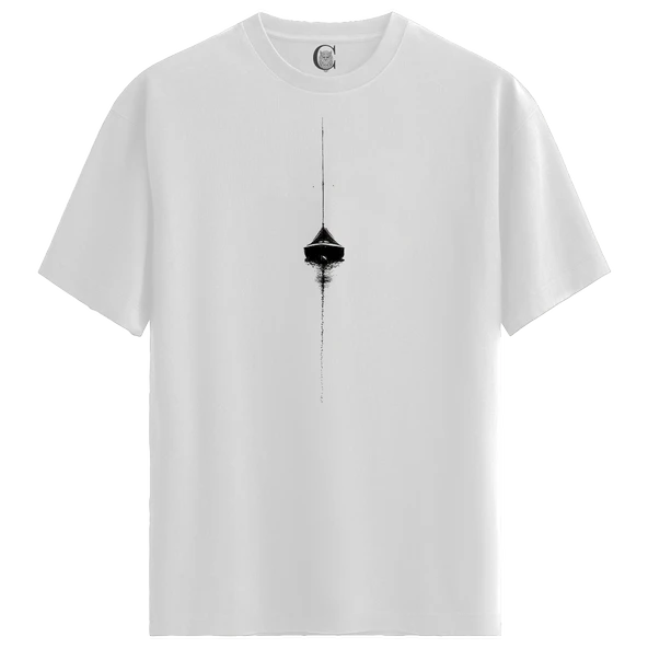 Silent Sail - %100 Pamuklu Erkek Beyaz Tişört - Premium Quality ürün görseli 1