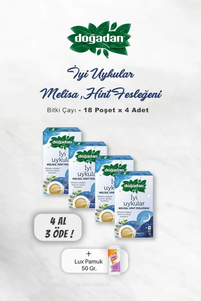 4 AL 3 ÖDE Doğadan İyi Uykular Çayı Melisa ve Hint Fesleğeni, Pamuk - 1