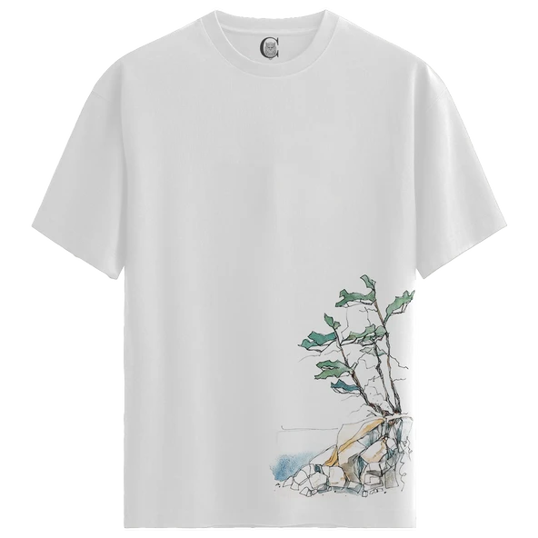 Royal Bird - %100 Pamuklu Erkek Beyaz Tişört - Premium Quality