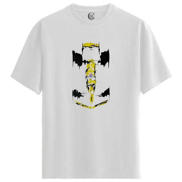 Abstract Motion - %100 Pamuklu Erkek Beyaz Tişört - Premium Quality ürün görseli