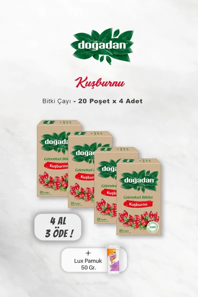 4 AL 3 ÖDE Doğadan Kuşburnu Çayı 20'li, Pamuk ürün görseli