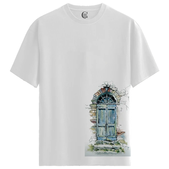 Stone Door - %100 Pamuklu Kadın Beyaz Tişört - Premium Quality