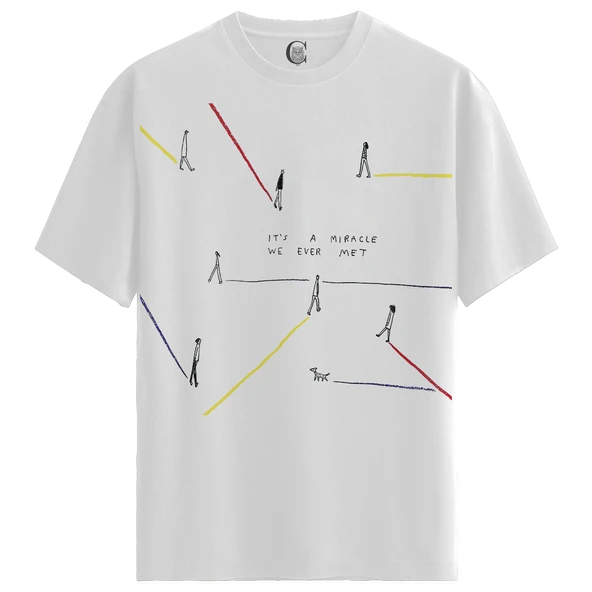Miracle Meeting - %100 Pamuklu Kadın Beyaz Tişört - Premium Quality ürün görseli 1