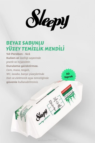 Sleepy 50' li Beyaz Sabunlu Yüzey Havlusu 18 AL 17 Öde Hediyeli - Resim 2