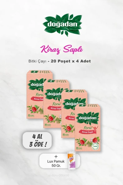4 AL 3 ÖDE Doğadan Form Çay Kiraz Saplı 20'li, Pamuk ürün görseli