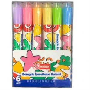 MIKRO MK-614-24 DAMGALI FOSFORLU KALEM 6 LI ürün görseli 1