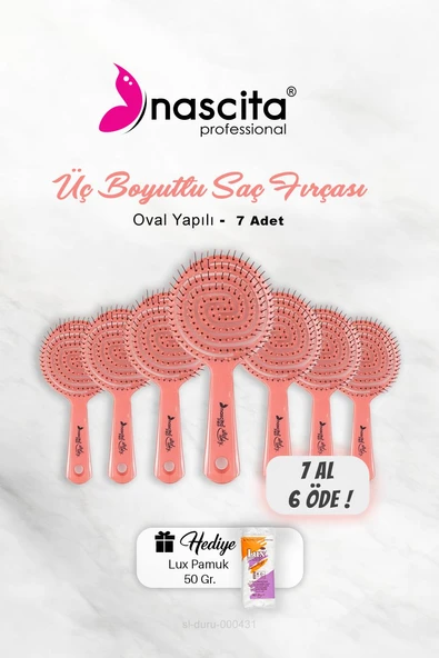 Nascita Üç Boyutlu Oval Saç Fırçası Pembe ürün görseli