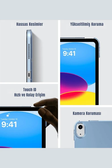 iPad Air 13 inç 2025 M3 Çip Uyumlu Kalem Bölmeli Standlı Akıllı Fuchsia Trifolding Tablet Kılıfı - Resim 12