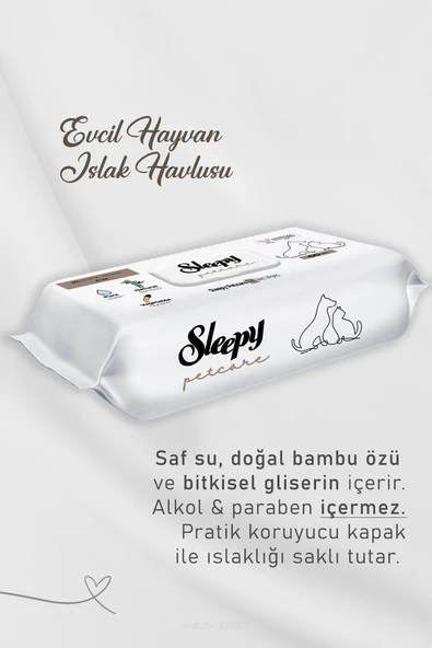 Sleepy 28 AL 25 ÖDE Evcil Hayvan Islak Havlusu 60'lı ve Bebe Temizleme Pamuğu - Resim 2