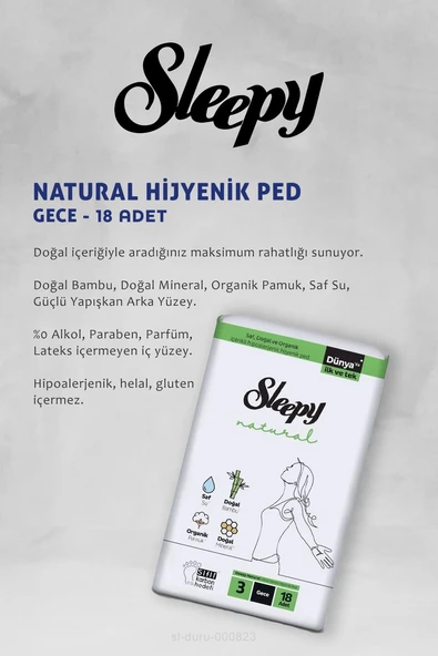 11 AL 10 ÖDE Sleepy Natural Hassas Hijyenik Ped Gece 18 Adet ve 32 li Günlük Ped - Resim 2