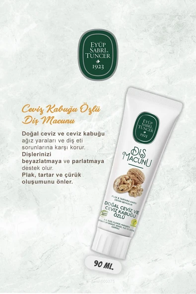 7 AL 6 ÖDE Eyüp Sabri Tuncer Diş Macunu Ceviz Özlü 90 ml - Resim 2