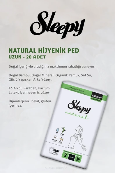 Sleepy Natural Ultra Hassas Hijyenik Ped Uzun 20 Adet 11 AL 10 ÖDE ve Disk Pamuk - Resim 2