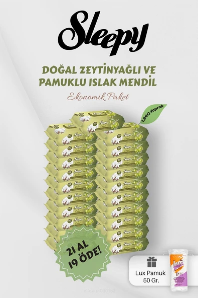 90' lı Zeytinyağlı Pamuklu Bebek Mendili 21 AL 19 Öde Hediyeli ürün görseli