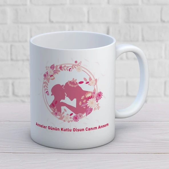 Anneler Günün Kutlu Olsun Canım Annem Yazılı Hediyelik Kupa Mod5 ürün görseli 1