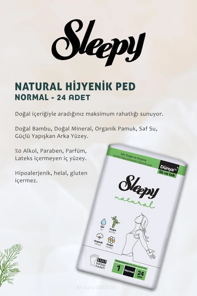 Sleepy Natural  24 Adet Normal Hassas Hijyenik Ped 17 AL 15 ÖDE ve Disk Pamuk - Resim 2