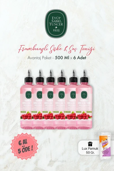 Eyüp Sabri Tuncer Frambuazlı Sirke & Saç Toniği 500 ml 6 AL 5 ÖDE ve Pamuk ürün görseli